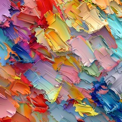 layers of mixed colors flat 2d fully detailed 8k soft, digital art  perfect for backgrounds. Glitch Rainbow digital paint swatches. Swirling abstract paint strokes