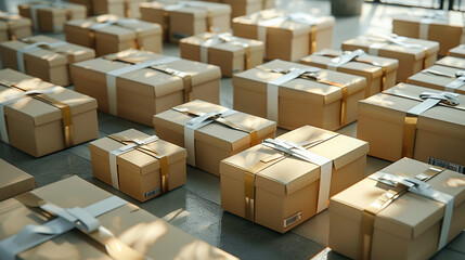 Sustainable Dispatch: Organized Eco-Friendly Parcels Ready for Shipment