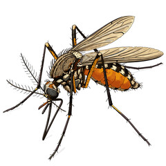 Mosquitoes Cartoon Icon, isolated on transparent background, HD, PNG