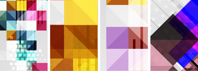 Set of colorful square posters business templates. Vector Illustration For Wallpaper, Banner, Background, Card, Book Illustration, landing page