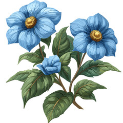 Walking Flowers Cartoon Icon, isolated on transparent background, HD, PNG