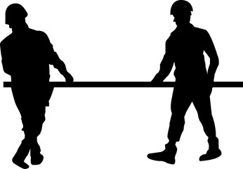Construction workers silhouettes with different tools on technical.Design for elements.