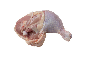 Fresh chicken thigh isolated on white background included clipping path.