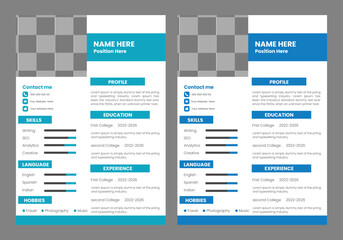 clean and modern resume portfolio or cv template