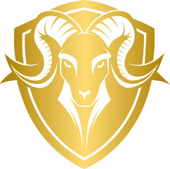 Golden noble ram crest