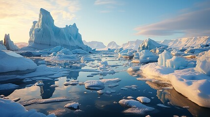 Greenlandic icebergs from the Ice - obrazy, fototapety, plakaty