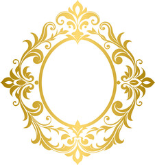 Golden frame, ornate golden frame
