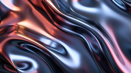 Metallic Abstract Wavy Liquid Background Layout