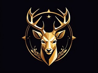 futuristic deer head logo