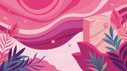 Abstract Amaranth pink Dynamical colored forms and line. Gradient abstract banners with flowing liquid shapes textile texture wave background
