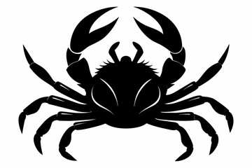 vector-of-crab-black-silhouette-white-background.