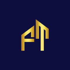 Obraz premium letter real estate logo design