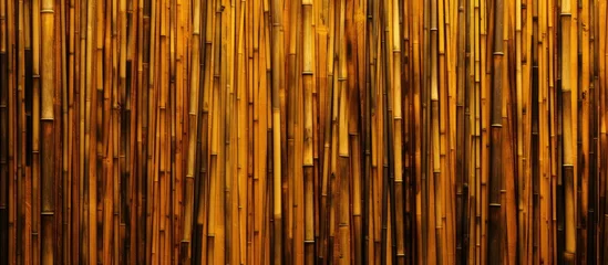 Foto op Plexiglas anti-reflex Detailed view of a diverse bamboo wall showing different colors and textures © TheWaterMeloonProjec