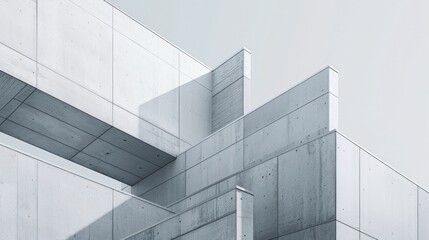 Fototapeta na wymiar 简约抽象建筑概念几何图形背景现代感极简设计