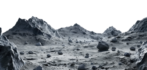 Asteroid landscape isolated on transparent background