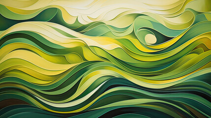 A contemporary abstract background with swirls and flowing lines that mimic the growth patterns of crops and the natural rhythms of agriculture background Ai Generative