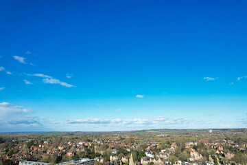 Most Beautiful View of Sky and Clouds over Oxford City of England United Kingdom
