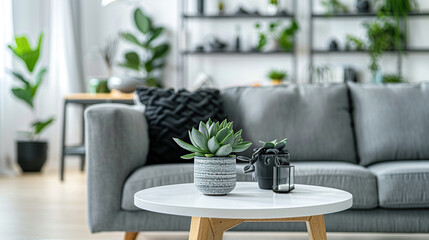 modern living room with plant