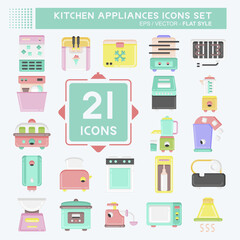 Icon Set Kitchen Appliances. suitable for Kitchen Sets symbol. flat style. simple design editable. design template vector. simple illustration