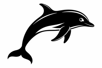 vector-of-dolphin-black-silhouette-white-background.