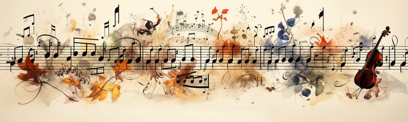 Musical notes lying on music