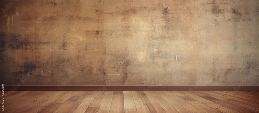 Poster capture of a closely focused wooden floor with a visible background of a wall in the image