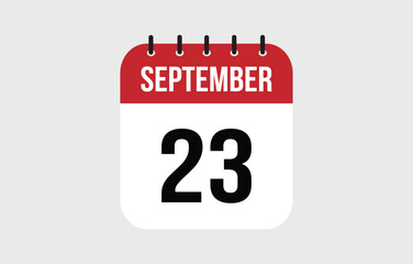 23 September Calendar. September Calendar Vector Illustration.
