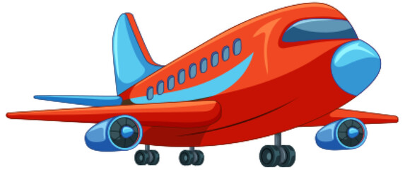 Brightly colored vector illustration of an airplane