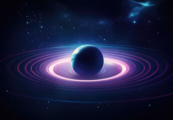Saturnus planet with rings, planet of solar system, on the space background. Abstract scientific...