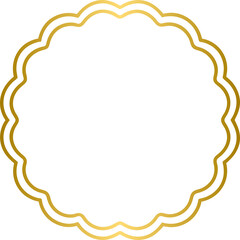 Golden circle scalloped frame