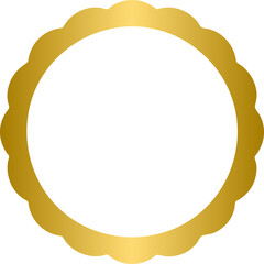 Golden circle scalloped frame