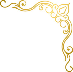 Golden vintage corner border frame