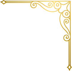 Golden vintage corner border frame