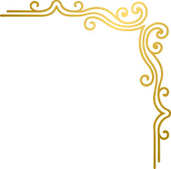 Golden vintage corner border frame