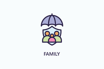 Family vector, icon or logo sign symbol illustration