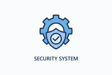Fototapeta premium Security system vector, icon or logo sign symbol illustration