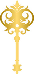 Golden decorative key