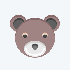 Icon Bear. related to Animal Head symbol. flat style. simple design editable. simple illustration. cute. education