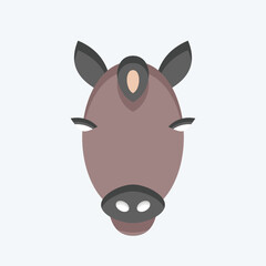 Icon Horse. related to Animal Head symbol. flat style. simple design editable. simple illustration. cute. education
