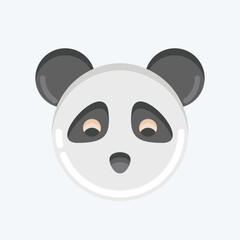 Icon Panda. related to Animal Head symbol. flat style. simple design editable. simple illustration. cute. education