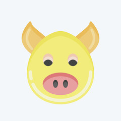 Icon Pig. related to Animal Head symbol. flat style. simple design editable. simple illustration. cute. education