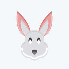Icon Rabbit. related to Animal Head symbol. flat style. simple design editable. simple illustration. cute. education
