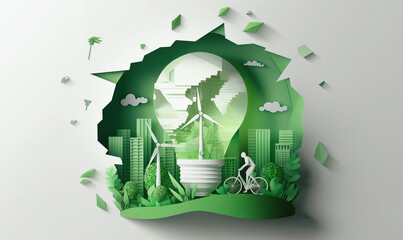 Environmental green clean energy concept.