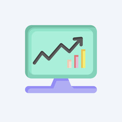 Icon Business Analytics. related to Machine Learning symbol. flat style. simple design editable. simple illustration. simple vector icons