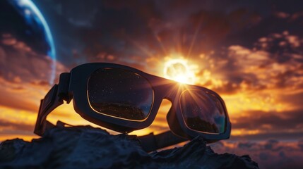 eclipse glasses - obrazy, fototapety, plakaty