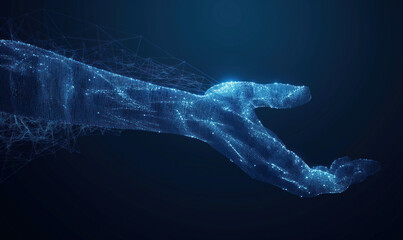 digital hand. ai and computer concept.