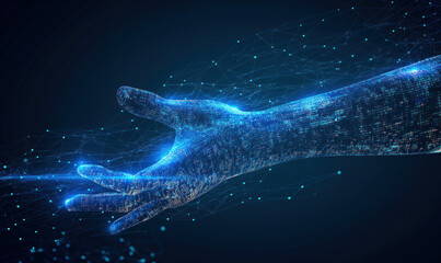 digital hand. ai and computer concept.