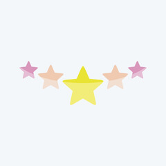 Icon Five Stars Rating. related to Stars symbol. flat style. simple design editable. simple illustration. simple vector icons
