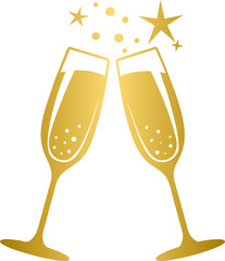 Two glasses of champagne, cheer glasses