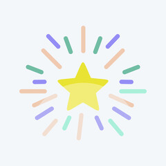 Icon Star with Rays. related to Stars symbol. flat style. simple design editable. simple illustration. simple vector icons